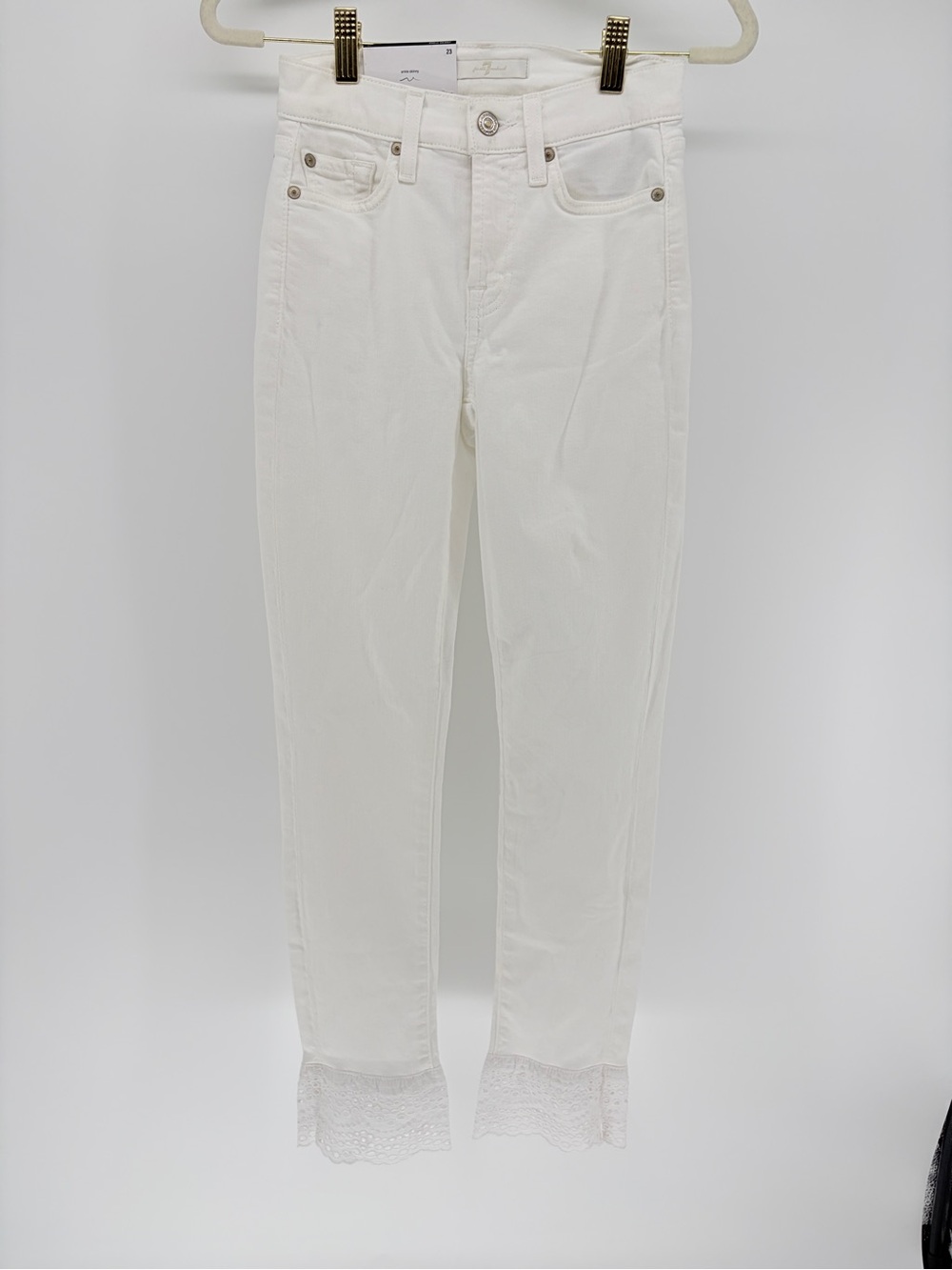 NWT - Other* 7 For All Mankind The Ankle Gwenevere White Skinny Sz 23